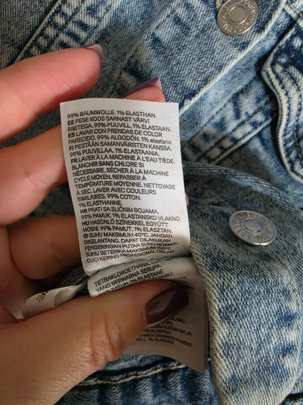 H&M Girls Distressed Light Wash Denim Jacket Size 11-12Y